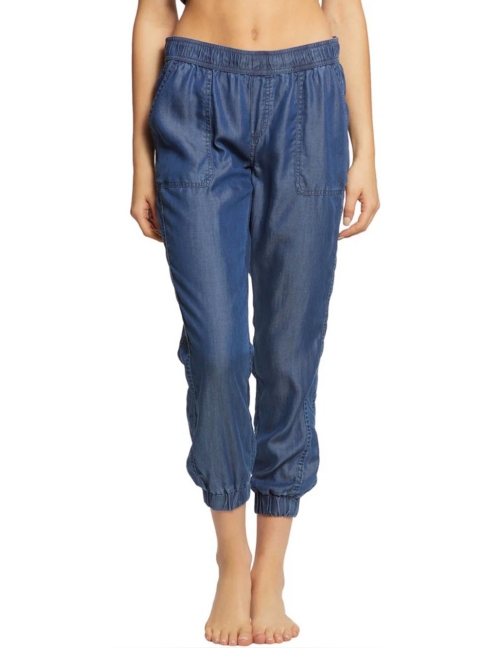 Prana Women’s X Small Aberdeen Crop Joggers Pants XS Blue Lenzing Tencel prAna - Picture 9 of 16